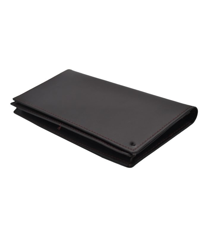 Classic Bifold Long Leather Clutch Brown