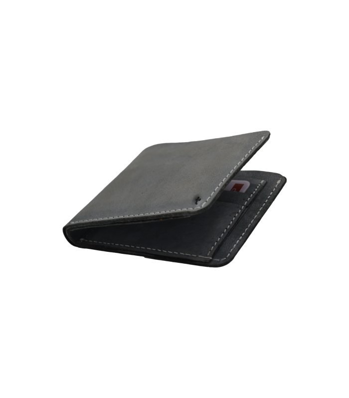 Classic Retro Brifold Leather Wallet Gray